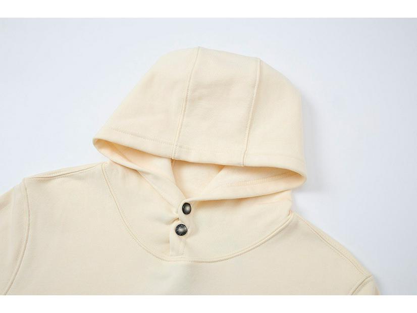 CROSSSTONE Unisex Trendy Pullover: Autumn/Winter 380g Combed Cotton, Plus Velvet, Loose Casual Fit with Hood