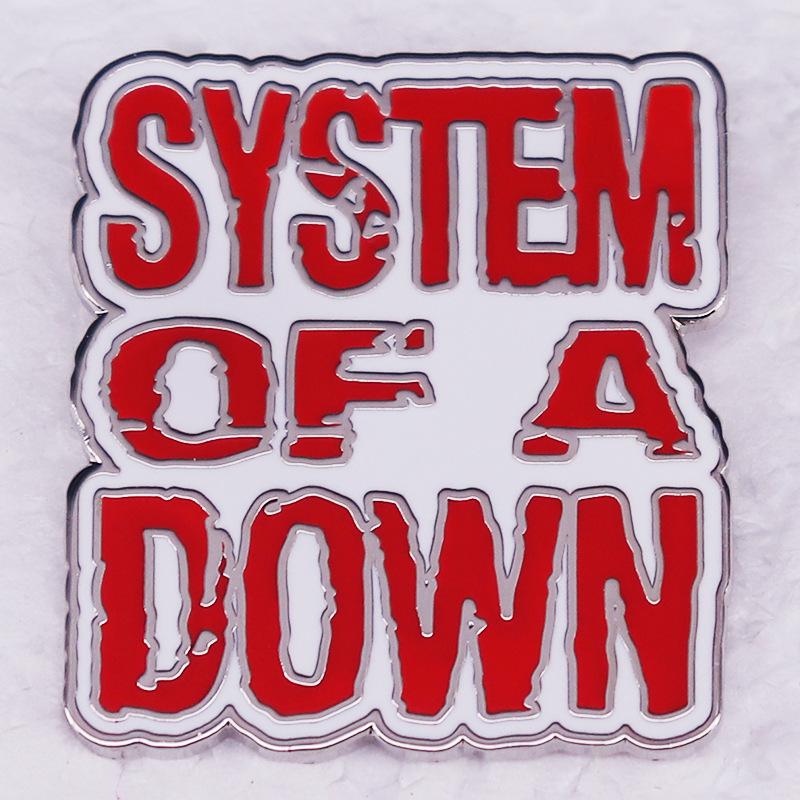 Fallen System Rock Band Brooch Badge серебряный