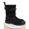 Sheepskin Version~ Retro Polished Belt Buckle Western Cowboy Boots Slim Short Boots Women's Maillard Martin Boots Locomotive Boots