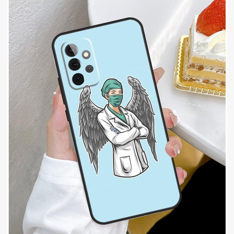 Cartoon Medicine Doctor Nurse Case For Samsung Galaxy A15 A25 A35 A55 A51 A71 A12 A32 A52 A13 A33 A53 A14 A34 A54 Cover
