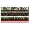 YUBX Masking Tape Vintage Washi Paper Tape with Gold Foil and Retro Pattern Perfect for DIY Gift and 6-Piece Set - Crafts, Journals, Planners,