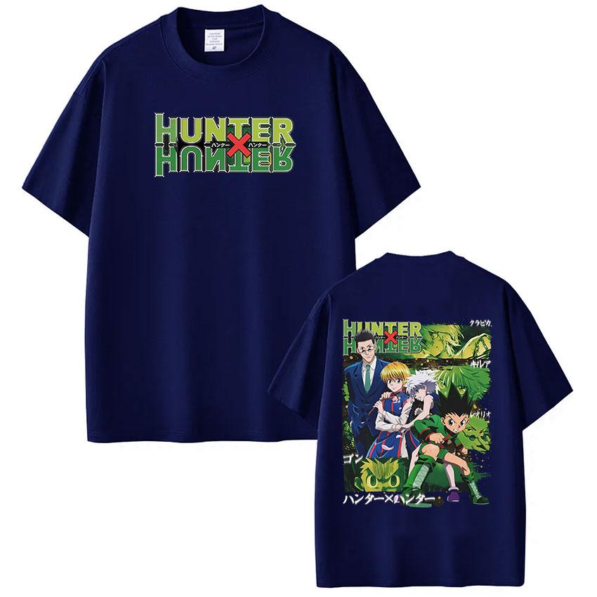 Anime Hunter X Hunter T Shirt GON FREECSS Killua Zoldyck Kurapika Leorio PaladiKnight Tshirt Men Women Cotton Casual Tshirts