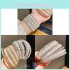 Pearl Multilayer Open Cuff Bracelet With Rhinestone Embellishments For Elegant Women