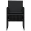 5 Piece Outdoor Dining Set with Cushions Black Poly Rattan