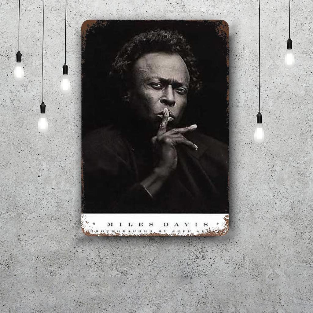Miles Davis Vintage Metal Tin Signs Posters Decor Retro Metal Plaque Wall Art Decor for Garage Bar