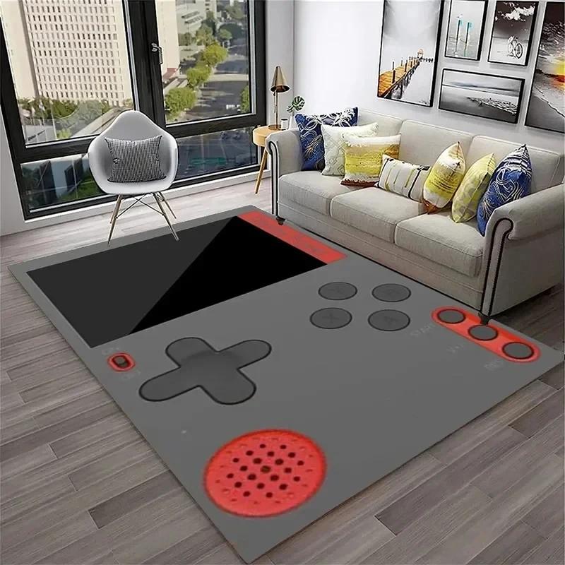 Gamer Rugs for Bedroom Playroom Boys Teen Game Gamepad Carpet Bathroom Kitchen Living Room Floor Mat Home Decor Non-Slip Doormat