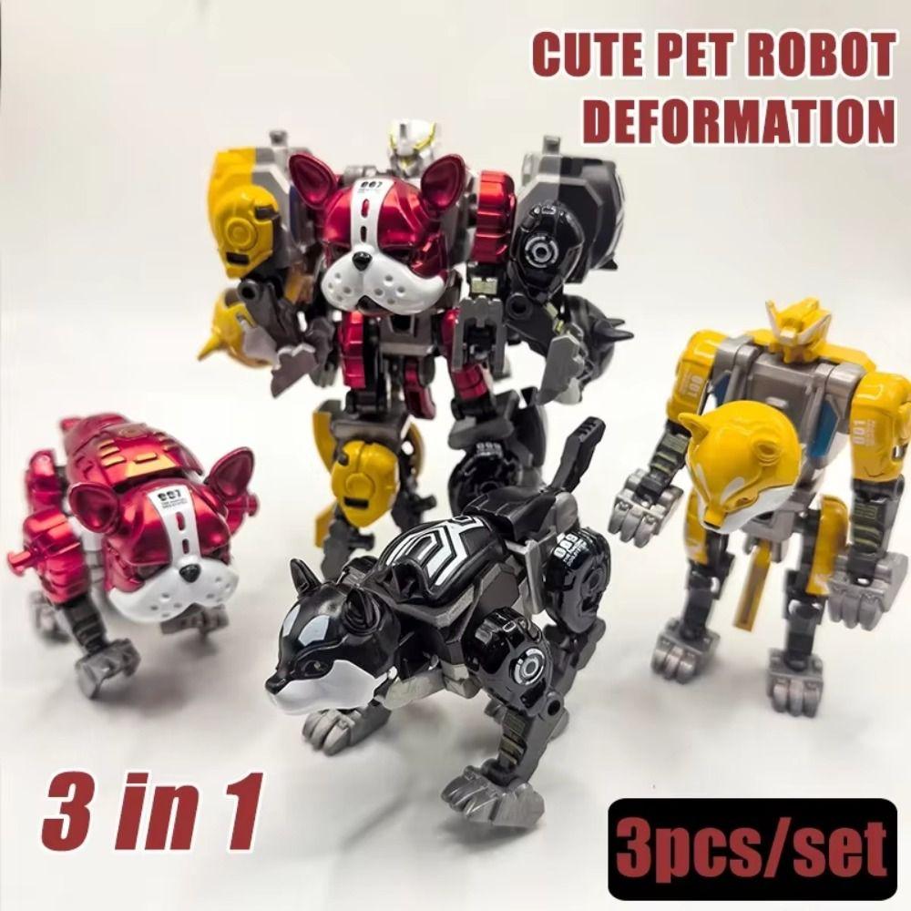 Dog Transformation Robot Toy Model Toys Deformation Action Figure Deformation Robot Dog  Kids Toy