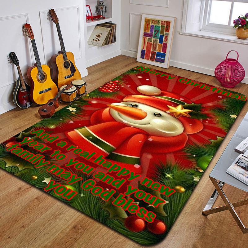 C-Christmas Dwarf Print Carpet Door Mat Living Room Bedroom Non-slip Carpet Home Decoration Floor Mat New Year Gift
