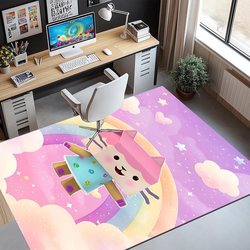 Gabby's Dollhouse Pattern Rug, Indoor/Outdoor Mat, for Picnic, Gameroom, Bedroom, Office, Living Room, Home Decor Carpet, Birthday Gift