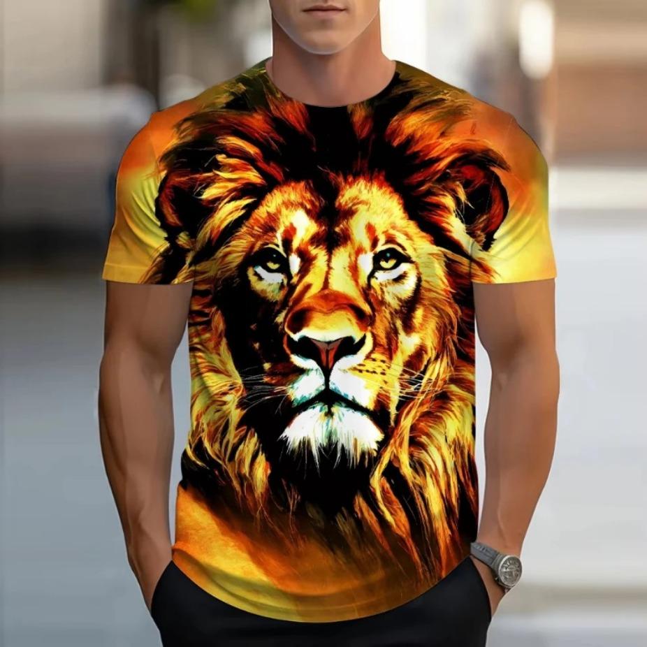 Summer Men T-shirt Summer Men Kids 3D Printed Leopard T-Shirt Fashion O-neck Tops Women Short Sleeve Streetwear Kid  T-shirt Y2k