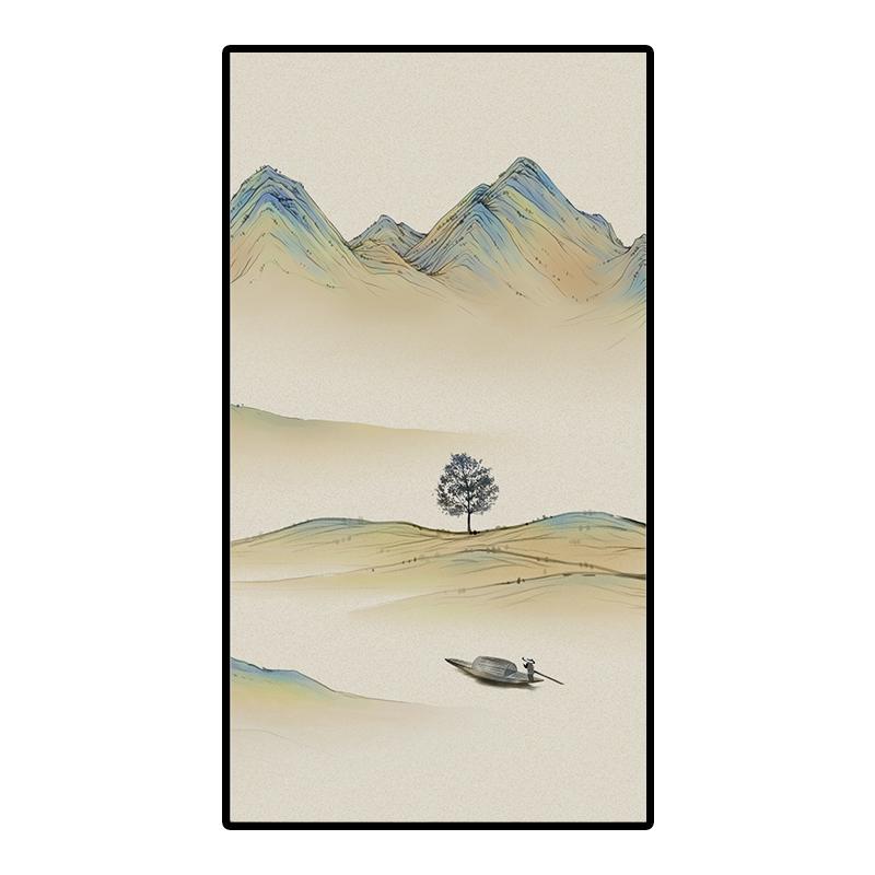 Klassische Landschaft im chinesischen Stil Buntglasfolie Verdunkelnd Selbstklebende Glasaufkleber Statisch haftende Sichtschutz-Fensterfolien