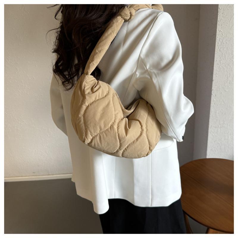 Fashion down bag early spring new Oxford cloth cotton clothes dumpling bag solid color shoulder bag messenger bag women