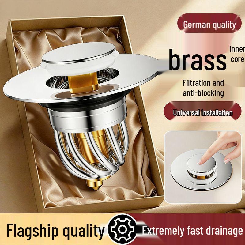 Universal Leak-Proof Press-Type Pop-Up Basin Stopper - Anti-Odor Sink Drainer