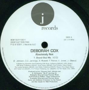 

12inch Record DEBORAH COX - Absolutely Not 80813211001 J Records 2001 US Dance & Electronica Used