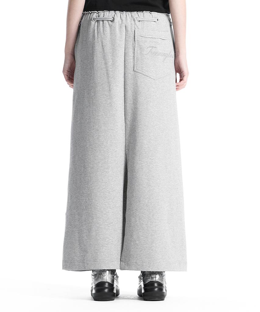 Teulimingbeodeu Lace-Up Eyelet Set-Up Skirt [ Melange Gray ]