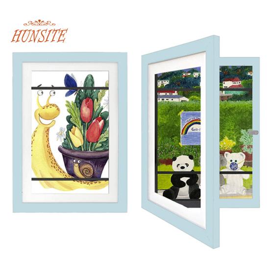 Dětský umělecký rám, přední otevírací rámeček, nástěnná dekorace se snadnou instalací
