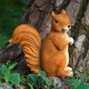 Realistische Eichhörnchen-Figur 20 cm Harz Waldtier-Statue für Innen Außen Garten Hof Terrasse Haus Tischdekoration