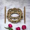 Set mit 2 Ebenen für Vorhänge Vorhanggriffe Holz-Vorhanghalter Holz-Vorhang-Raffhalter Runder Vorhang
