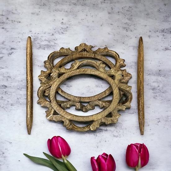 Set mit 2 Ebenen für Vorhänge Vorhanggriffe Holz-Vorhanghalter Holz-Vorhang-Raffhalter Runder Vorhang