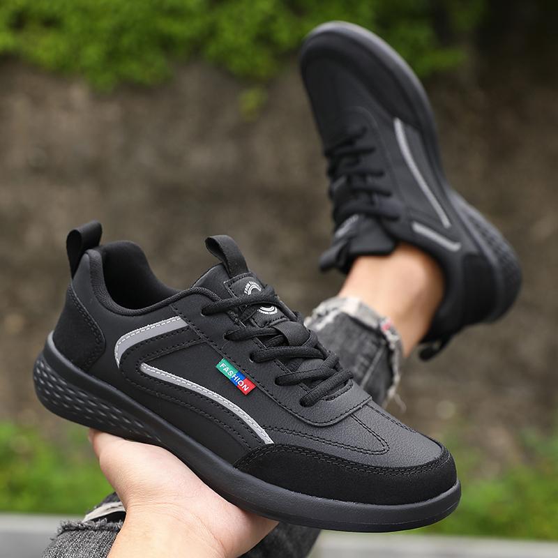 Thin Breathable Men Sneakers PU Leather Climbing Footwear Male Outdoor Light Soft Rubber Sole Jogging Trekking Walking Sneakers