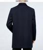 Men's Mid-Length Wool Cashmere Coat - Autumn/Winter Style for Middle-Aged & Elderly