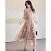 Demana Flowy Chiffon French Floral Maxi Dress