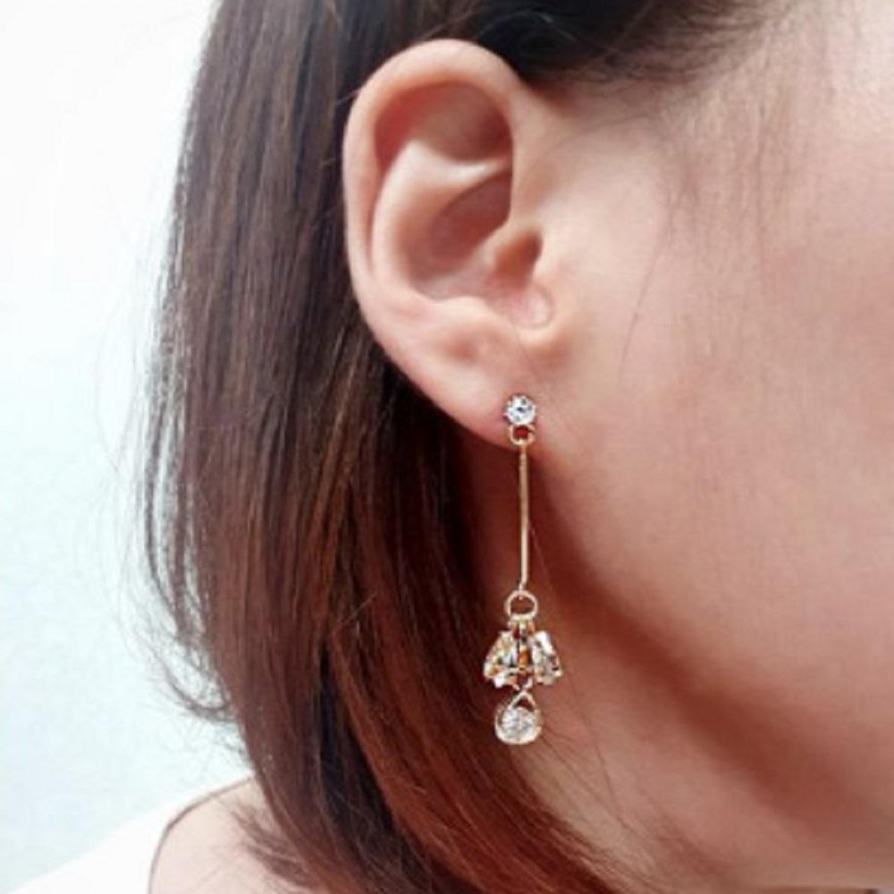 Women's Drop Combo Rose Gold Silver Cubic Zirconia Earrings (10438196)
