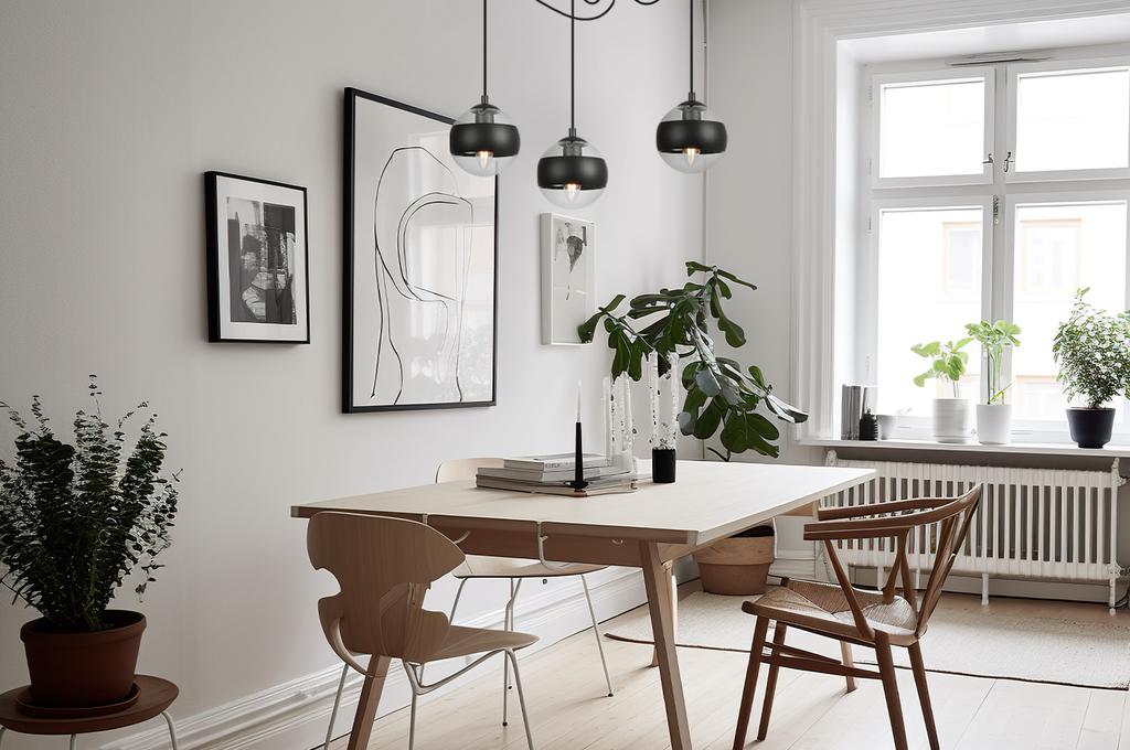 Toledo Spider Hanging Lamp Black 3-Flat Black Lampshade E14