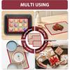 Macaron Silicone Baking Mats, 3 PCS Non Stick Macaroon Mat Silicone for Macarons, Cookie, Pastry, Red