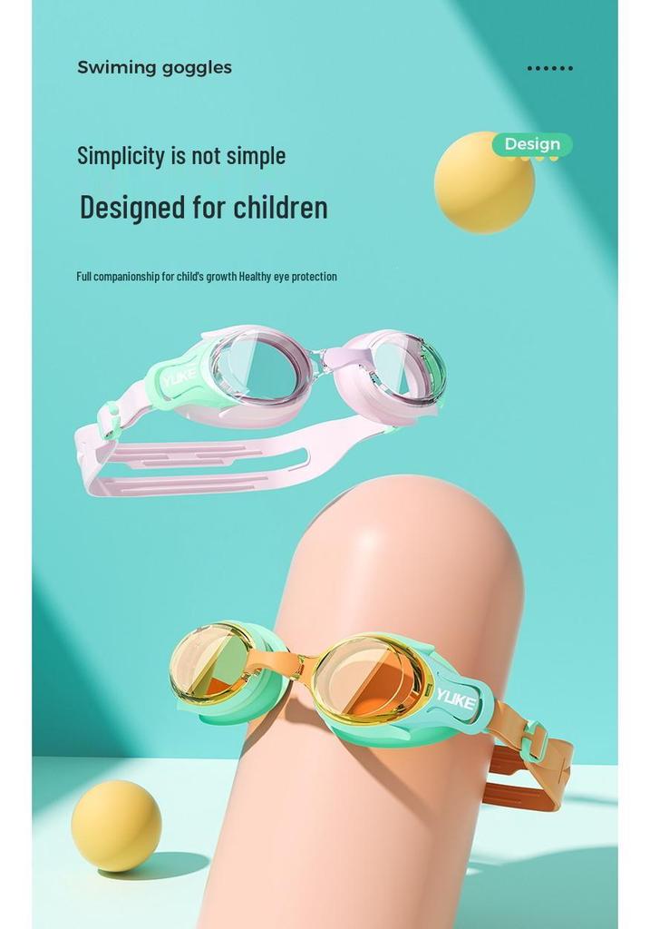 Kids' High-Definition Waterproof Anti-Fog Swim Goggles - Small Frame Protective Eyewear for Boys & Girls Swimming Training