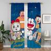 Doraemon Zasłona Zaciemniająca do Pokoju 2 Panele Zasłony Wnętrza Domu Tiul do Sypialni Dekoracja Halloween Przegroda Żaluzje Salon