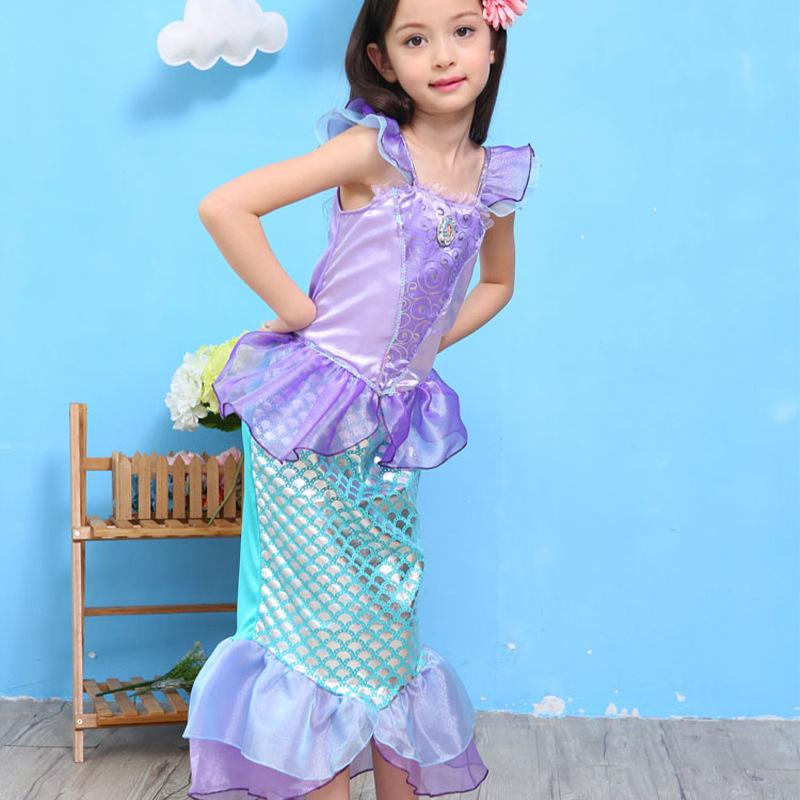 COS Costume Halloween Costume European and American Style Children's Clothing Mermaid Princess Dress Girls Dress Children's Skirt