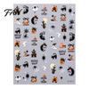 Halloween Theme Nail Decals Art Stickers, 5D Embossed Skull Pumpkin Ghost Parties Stickers Decals, Waterproof Self Adhesive Manicure Decoration