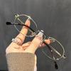 New Fashion Gold-Tone Eyeglass Frames Ladies Elegant Vintage Oval Metal Frames Ultra Lightweight Comfortable Eyeglasses