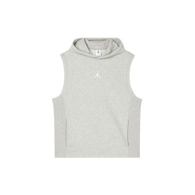 Felpa con cappuccio senza maniche in maglia traspirante ad asciugatura rapida Dri-FIT a tinta unita Uomo Top Grigio mélange DZ0572050