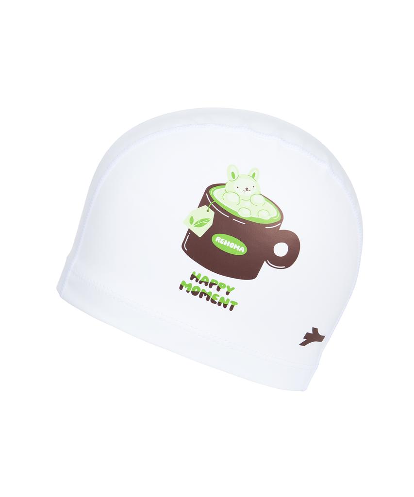 Lenomasuyeongbog Adult Happy Bunny Urethane Coated Swim Cap White Ro-Rc2G012-Wh