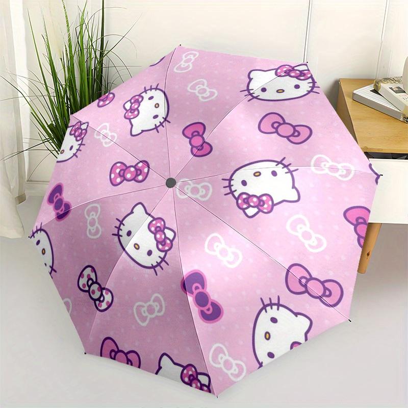 1pc Hello Kitty Pattern Umbrella with Plastic Handle,Suitable for All Seasons Home Travel Outdoor UmbrellaSanlio037