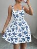 Women's Fashion Floral Lace-Up Dress for Summer
