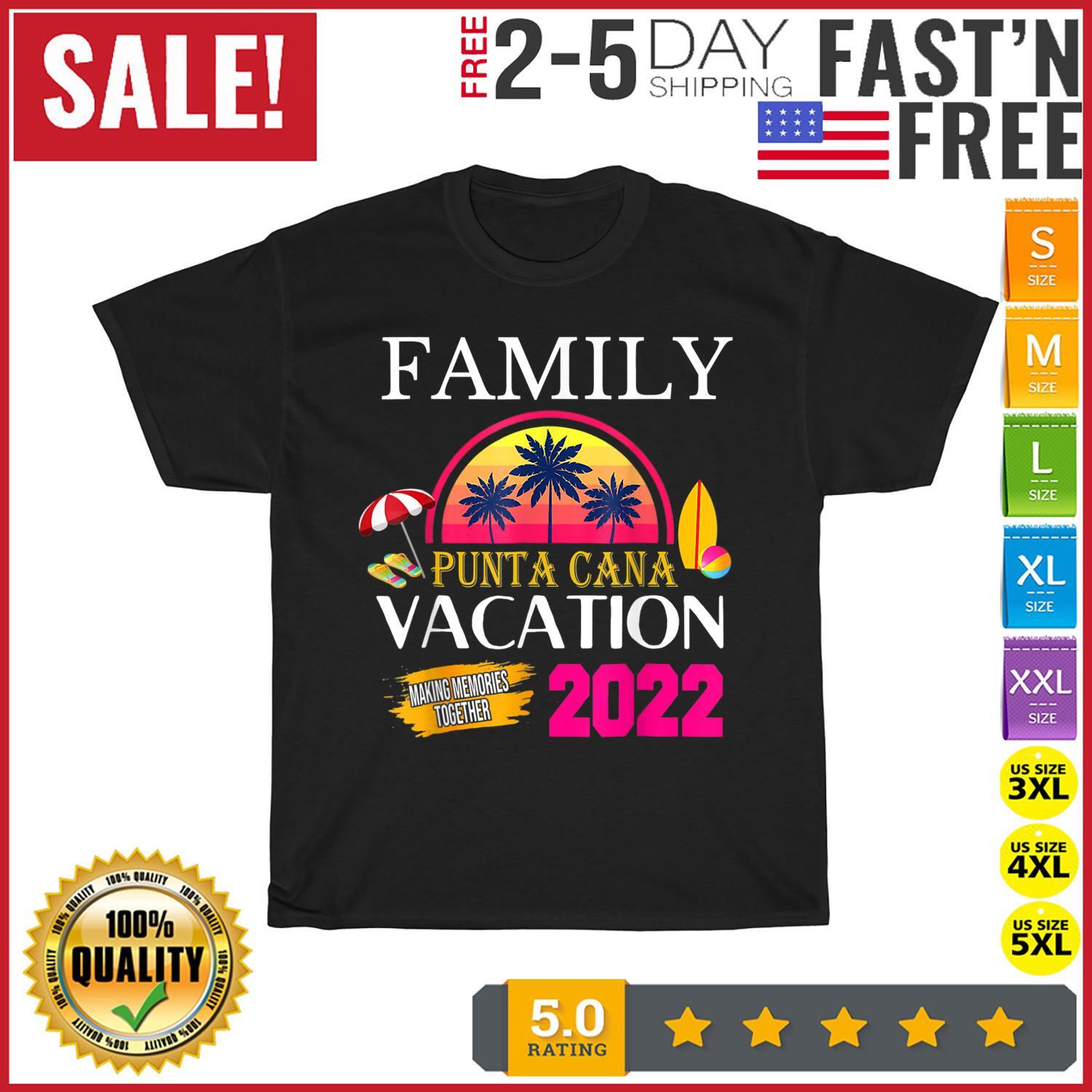 Punta Cana Family Vacation 2022 Matching Dominican Republic T Shirt Mens Womens Tees Top Men Women M
