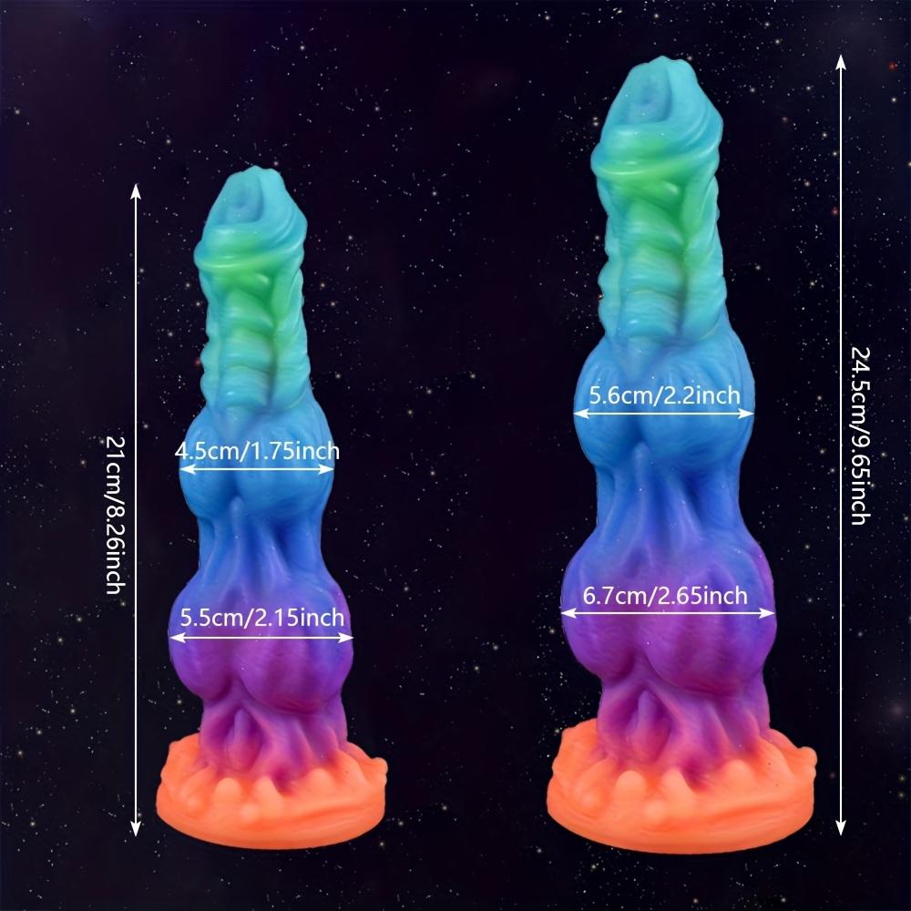 9.6" Glow-in-the-Dark Fantasy Dragon Silicone Dildo, Ultra Soft Liquid Silicone, Dual Knot Texture, Strong Suction Cup, Premium Fantasy Collection