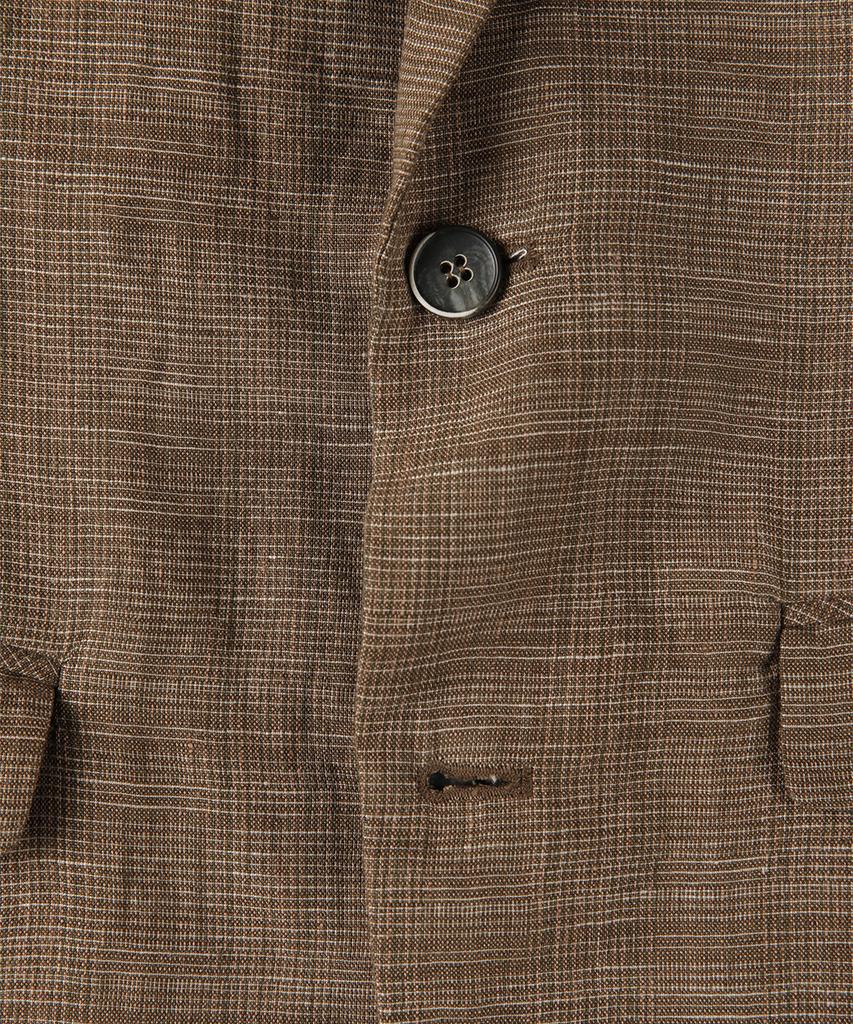 Panicale Brown Linen Classic Check Jacket