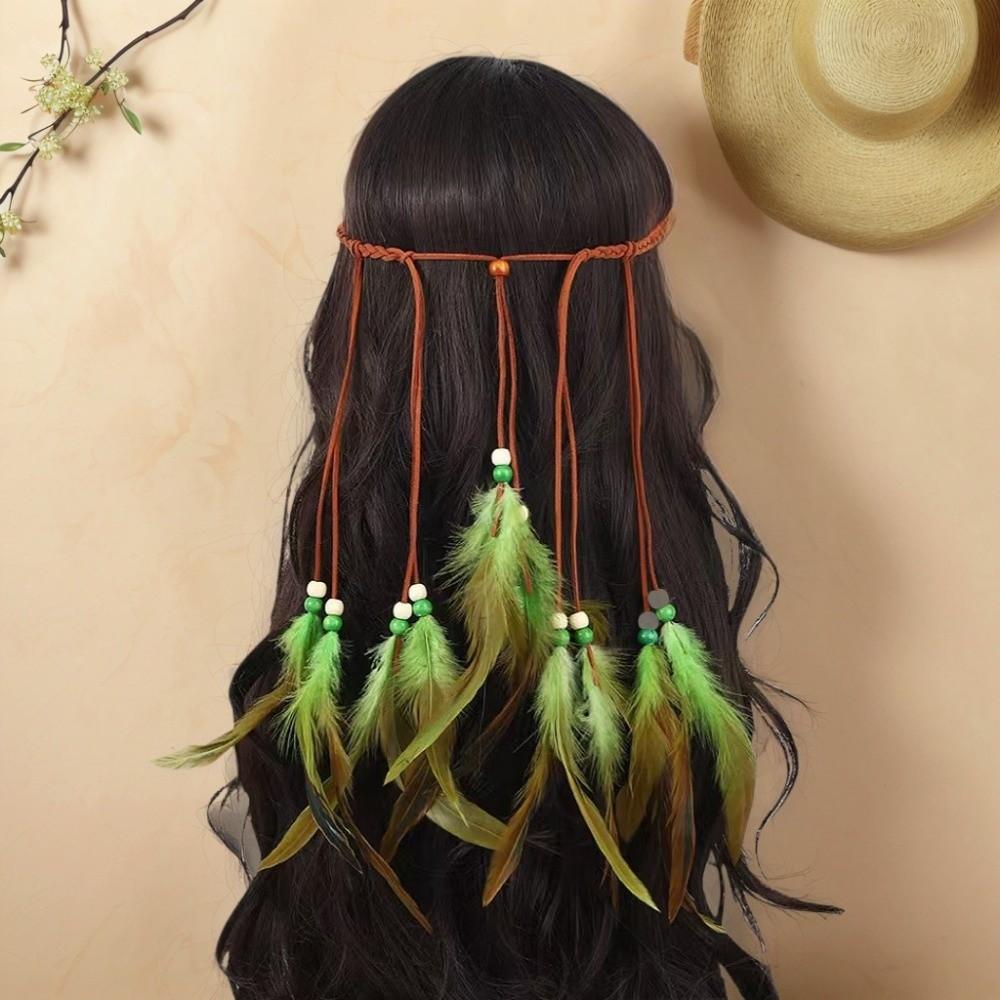 Rope Beaded Tassel Headband Ethnic Style Tassel Headdress New Bohemian Headband  Beach Outings