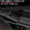 For2025-2024 Toyota Tacoma Car Accessories DOOR ARMREST STORAGE BOX Black ABS