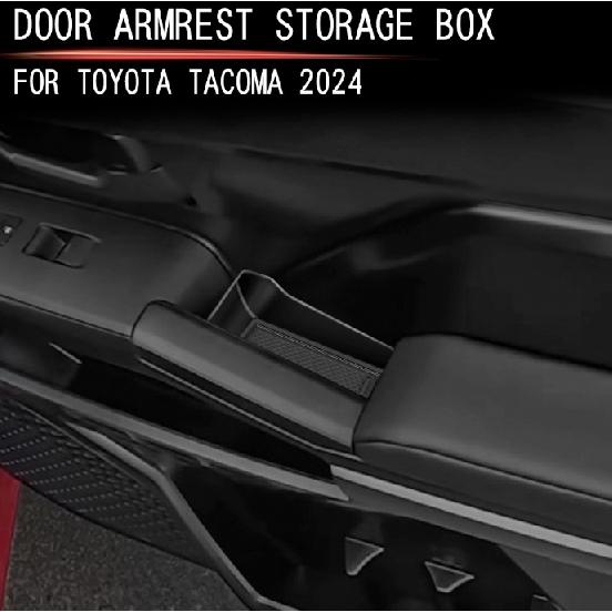 For2025-2024 Toyota Tacoma Car Accessories DOOR ARMREST STORAGE BOX Black ABS