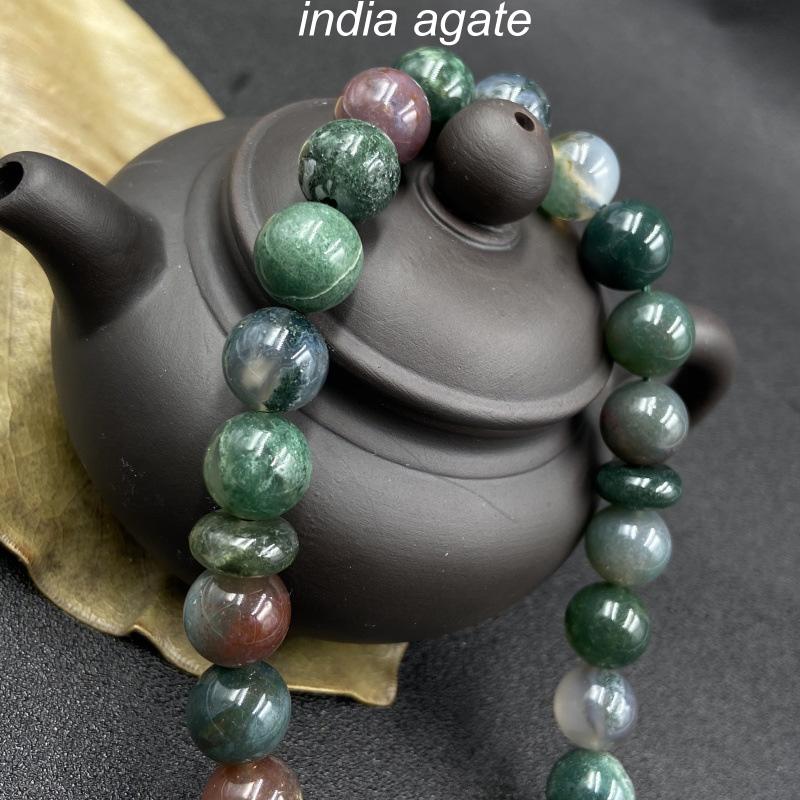 Handmade Beaded Bracelets: Natural Agate Stone Islamic Rosary Prayer Healing Crystals