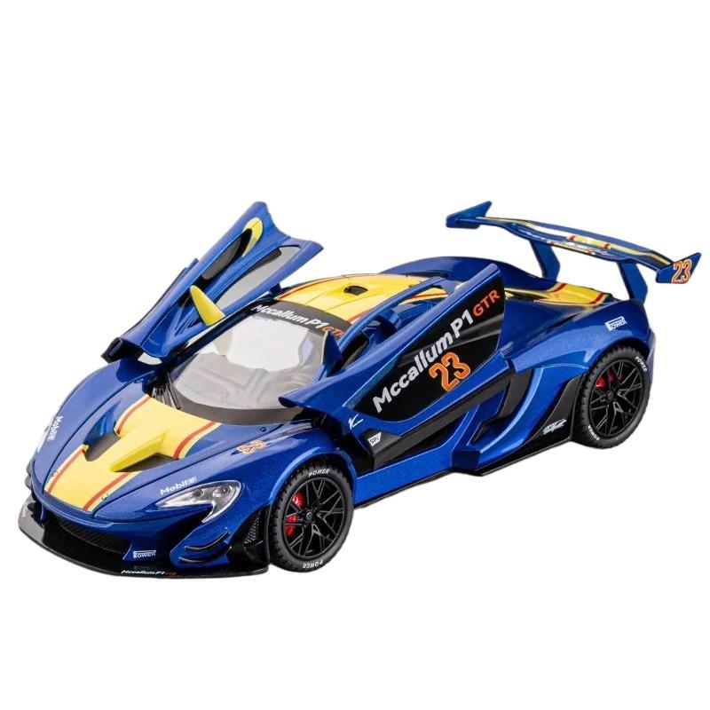 

1/22 Scale McLaren P1 GTR Supercar High Simulation Alloy Metal Diecast Model Car Sound & Light Model Vehicle Toy for Kid Gifts Present синий