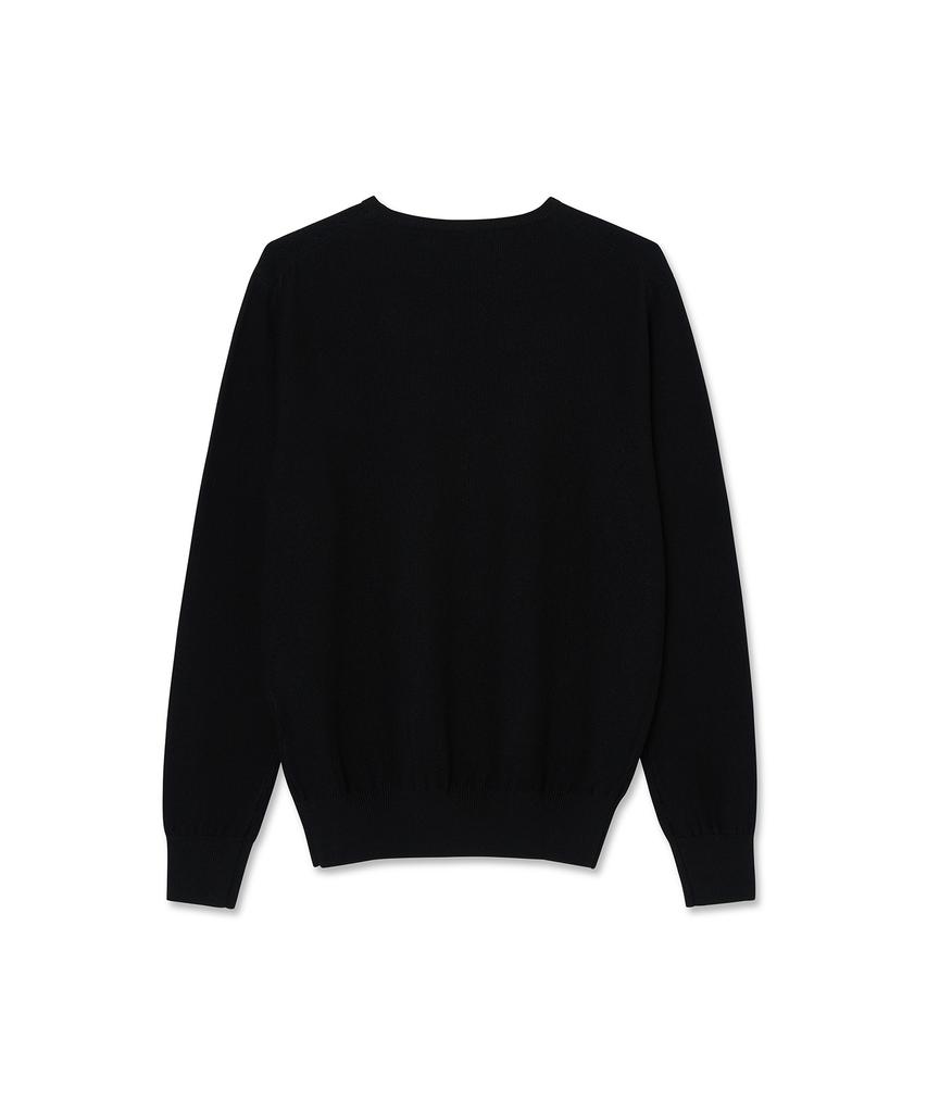 IOLO Wool Textured Crew Neck_Black