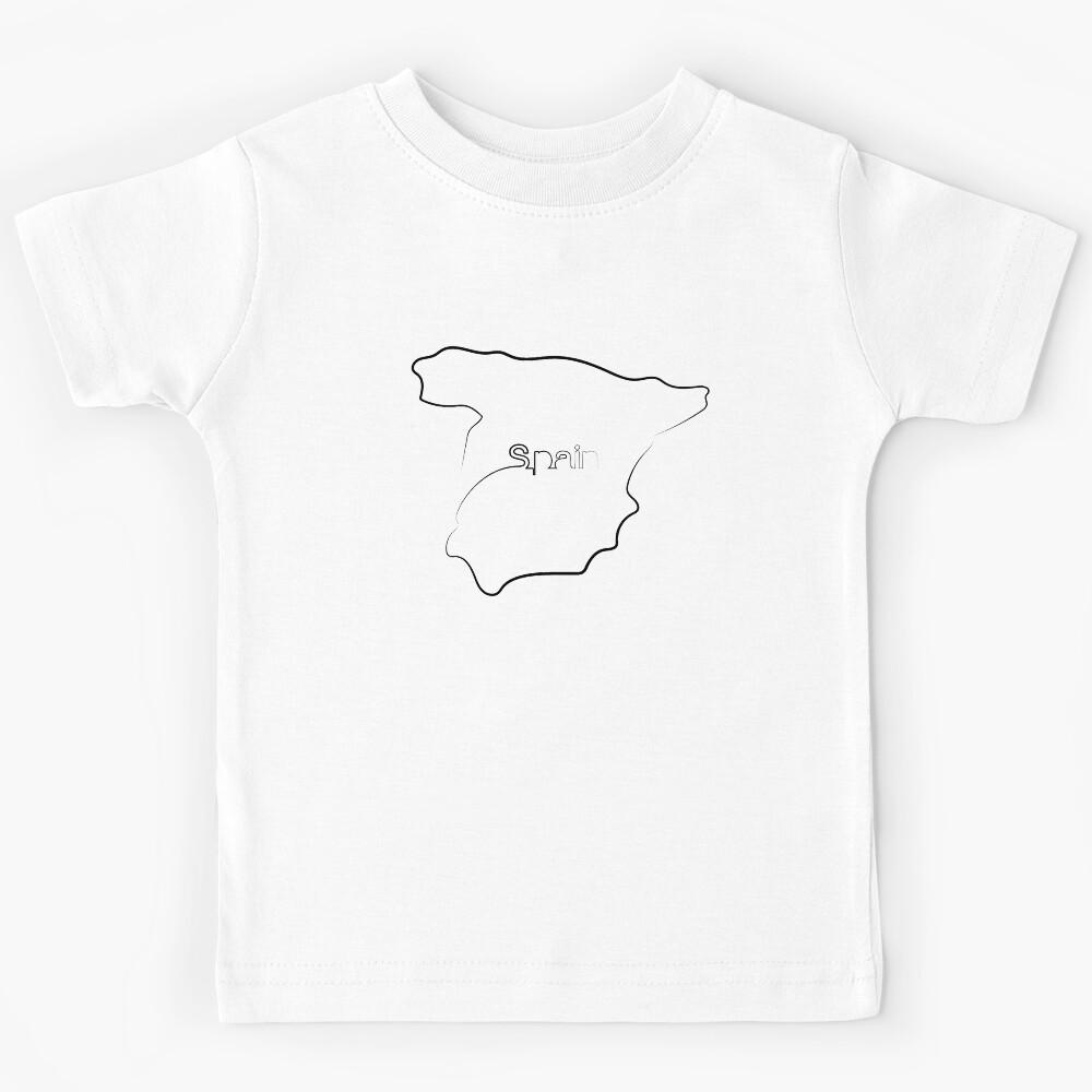 Spain Map | One Line Art | One Line Artist | Minimal Art | Map Of Spain Kids T-Shirt 120