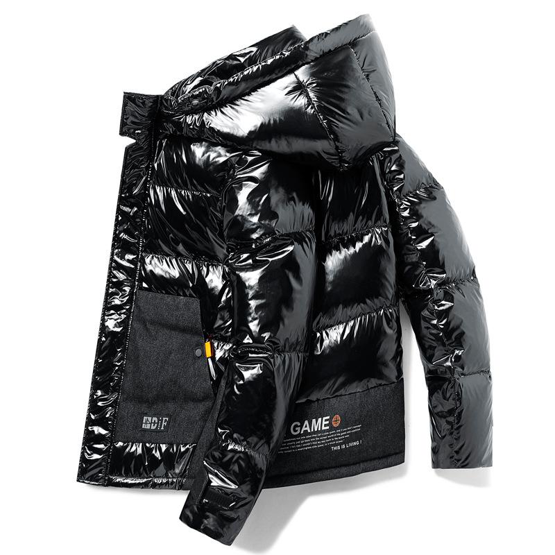 Shiny Down Jacket Men's Winter Clothing New Trendy Brand Light and Short Style Trendy Autumn and Winter Thickened Coat Hooded