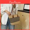 Elegant Casual Shoulder Bag Woven Medium Bucket Tote Bag Perfect For Beach Days
